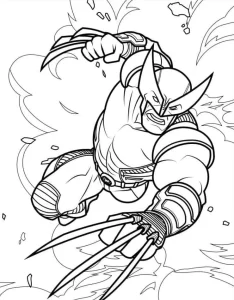coloriage Wolverine à imprimer pour enfant de 12 ans
