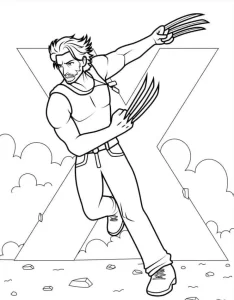 coloriage Wolverine à imprimer pdf gratuit