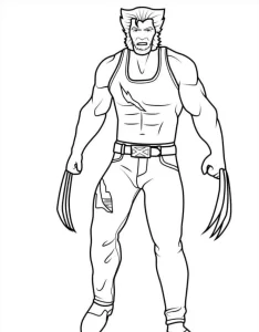 coloriage Wolverine à imprimer pour enfant de 8 ans