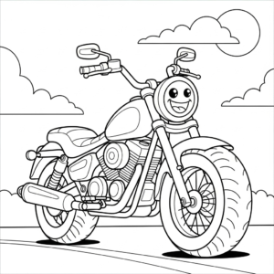 coloriage moto updated à imprimer kawaii