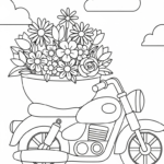 coloriage moto updated à imprimer kawaii
