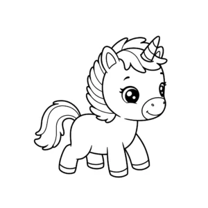 coloriage un bébé licorne d