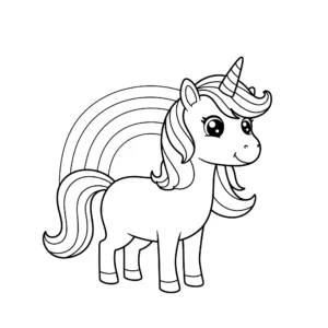 coloriage une licorne avec un arc en ciel a telecharger