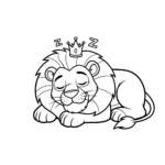 image pour coloriage Le Roi Lion endormi enfant