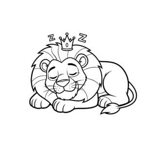 image pour coloriage Le Roi Lion endormi enfant