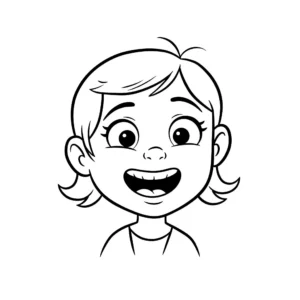coloriage Adèle fait une grimace à imprimer pour enfant de 12 ans