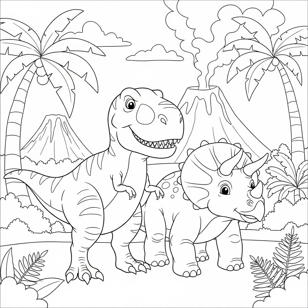 Tranh tô màu Dinosaure