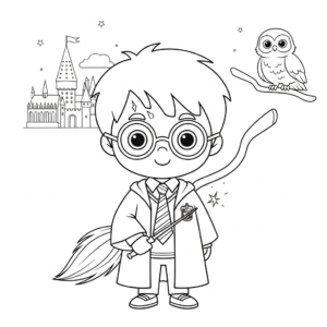 coloriage Harry Potter update à imprimer pour enfant de 9 ans