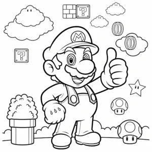 coloriage Mario update à imprimer pour enfant de 9 ans