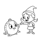 coloriage Un objet rigolo trouvé par Adèle pour enfants à télécharger
