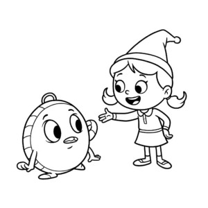 coloriage Un objet rigolo trouvé par Adèle pour enfants à télécharger