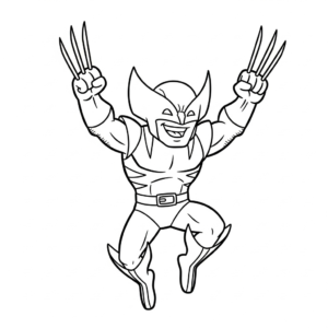 coloriage Wolverine updated pour enfant de 4 ans