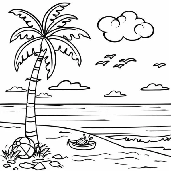 Tranh tô màu Plage