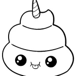 image pour coloriage Caca kawaii enfant