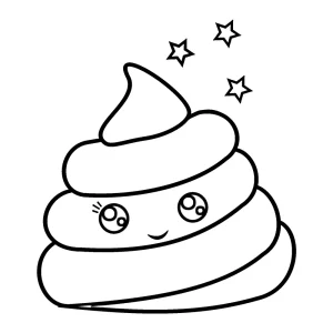 coloriage Caca kawaii à imprimer a4
