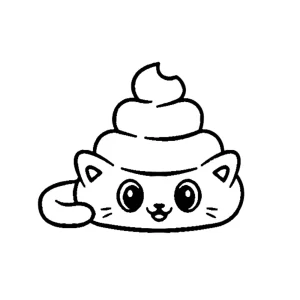 coloriage Caca kawaii educatif pour enfant