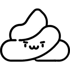 coloriage Caca kawaii à imprimer a4