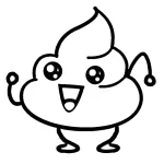 coloriage Caca kawaii de pour enfants