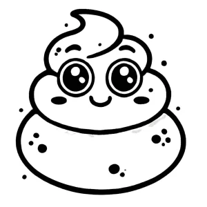 coloriage Caca kawaii à imprimer pdf gratuit