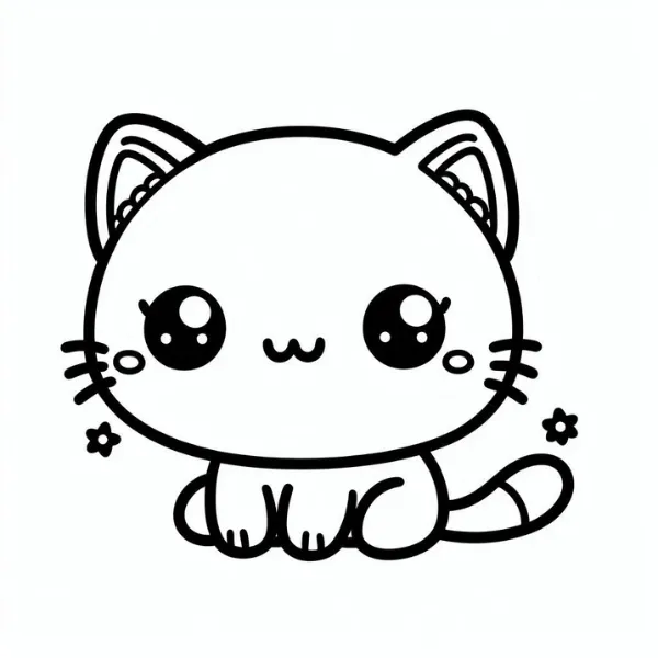 Tranh tô màu Chat Kawaii