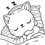 imprimer coloriage Chat Kawaii gratuit