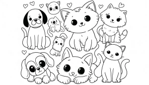 coloriage Chat Kawaii a dessiner en ligne