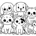 coloriage Chat Kawaii a dessiner et imprimer