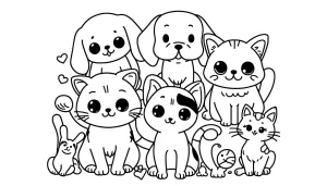 coloriage Chat Kawaii a dessiner et imprimer