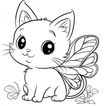 coloriage Chat Kawaii et découpage à imprimer