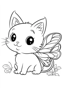 coloriage Chat Kawaii et découpage à imprimer