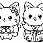 coloriage Chat Kawaii a dessiner et imprimer