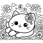 coloriage Chat Kawaii et apprentissage