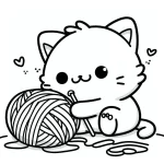coloriage Chat Kawaii à imprimer pdf gratuit