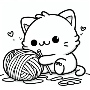 coloriage Chat Kawaii à imprimer pdf gratuit