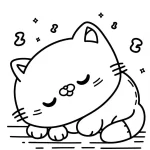 coloriage Chat Kawaii à imprimer pdf gratuit
