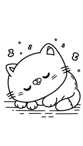 coloriage Chat Kawaii à imprimer pdf gratuit