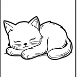 coloriage Chat Kawaii à imprimer pour enfant de 6 ans