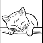coloriage Chat Kawaii pour enfant de 10 ans
