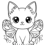 coloriage Chat Kawaii à imprimer pour enfant de 7 ans