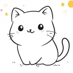 coloriage Chat Kawaii pour enfant de 10 ans
