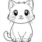 coloriage Chat Kawaii d