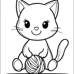coloriage Chat Kawaii et apprentissage