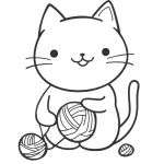 coloriage Chat Kawaii pour enfant gratuit