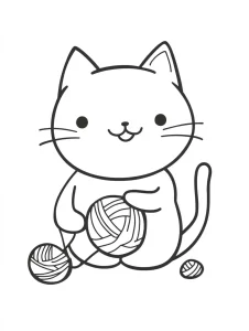 coloriage Chat Kawaii pour enfant gratuit