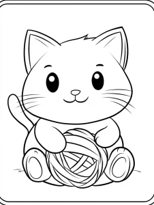 imprimer coloriage Chat Kawaii gratuit