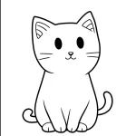 coloriage Chat Kawaii gratuit à imprimer