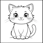 coloriage Chat Kawaii a dessiner en ligne