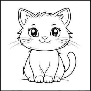 coloriage Chat Kawaii a dessiner en ligne