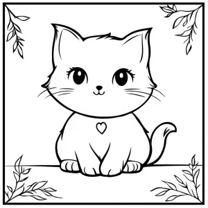 coloriage Chat Kawaii d