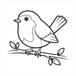 coloriage A Simple Robin a imprimer gratuit